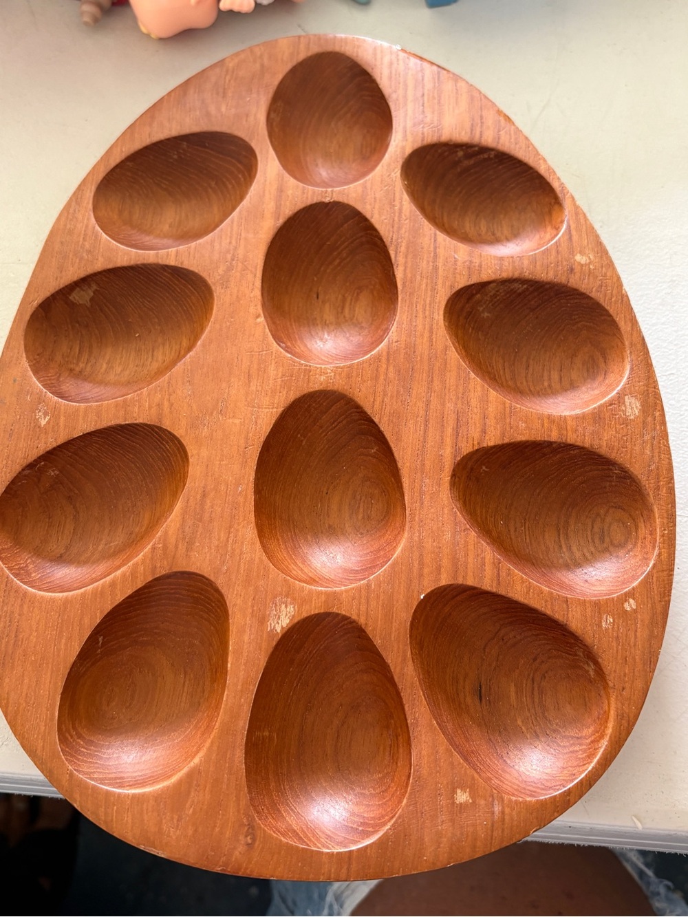 1960’s Knobler genuine Teak wood, Thailand, egg caddy & Coca C Cart, rolling pin - Picture 3 of 9